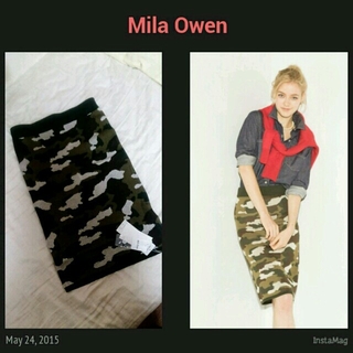 ミラオーウェン(Mila Owen)の迷彩柄ニットスカート(ひざ丈スカート)