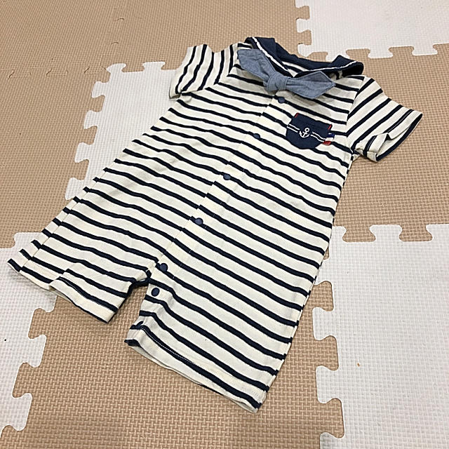 Nishiki Baby(ニシキベビー)のマリンボーダー ロンパース 50〜60㎝ キッズ/ベビー/マタニティのベビー服(~85cm)(ロンパース)の商品写真