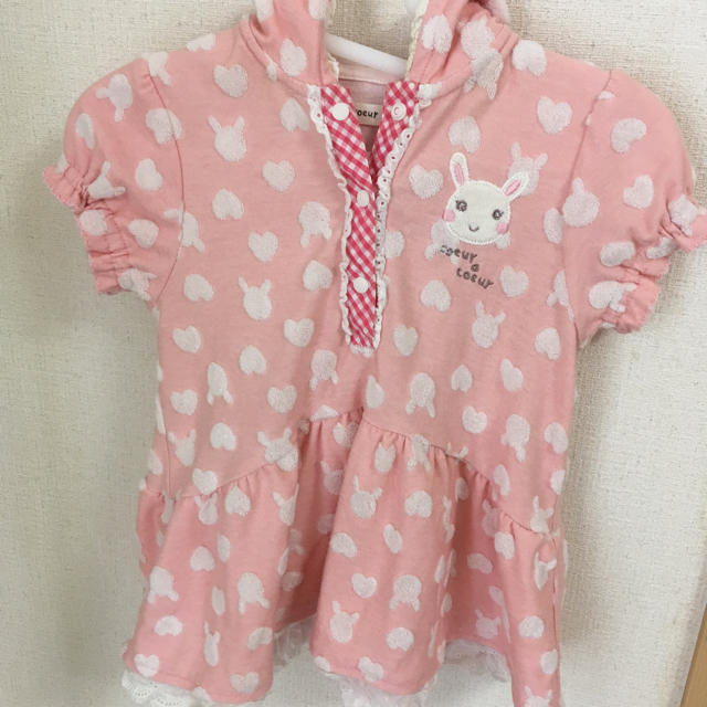 coeur a coeur(クーラクール)の95 クーラクール うさみみチュニック キッズ/ベビー/マタニティのキッズ服女の子用(90cm~)(その他)の商品写真