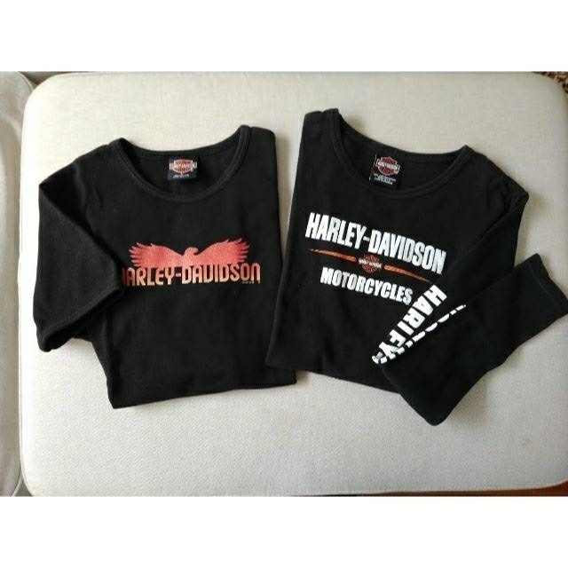 Harley Davidson(ハーレーダビッドソン)のHarley-Davidson Tシャツ　❁❁ 半袖 ＆長袖セットで！ ❁❁ レディースのトップス(Tシャツ(半袖/袖なし))の商品写真