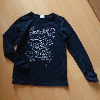 メゾピアノ(mezzo piano)のmezzo piano 長袖カットソー 黒140cm(Tシャツ/カットソー)