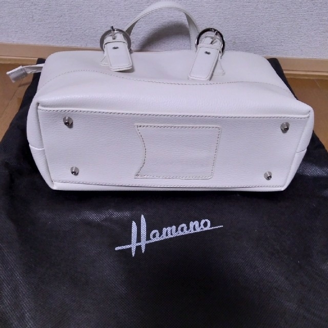 濱野皮革工藝/HAMANO(ハマノヒカクコウゲイ)のHamano  バッグ　ホワイト レディースのバッグ(ハンドバッグ)の商品写真