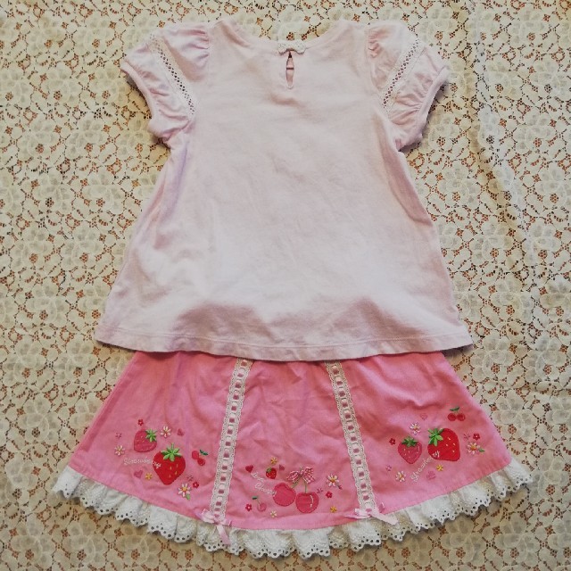 mezzo piano(メゾピアノ)のmezzo piano ♡ Tシャツ＆スカート 100 キッズ/ベビー/マタニティのキッズ服女の子用(90cm~)(スカート)の商品写真