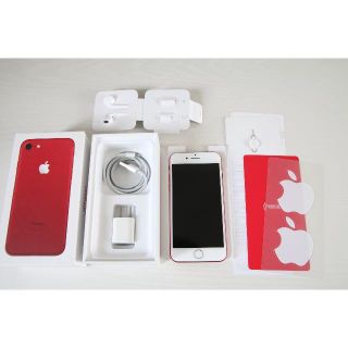 アイフォーン(iPhone)のiPhone7 128G SIMフリー　PRODUCT RED 赤　AU(スマートフォン本体)