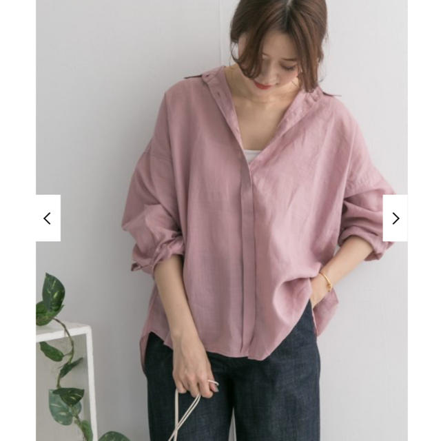 URBAN RESEARCH DOORS(アーバンリサーチドアーズ)のラミーワイドシャツ *定価：9,180円 *色：SMOKE PINK レディースのトップス(シャツ/ブラウス(長袖/七分))の商品写真