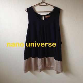 ナノユニバース(nano・universe)の値下げ nu フレアワンピ ネイビー(ひざ丈ワンピース)