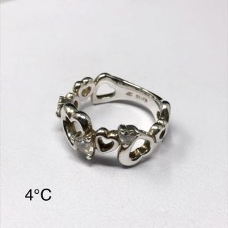 ヨンドシー(4℃)の正規品 4℃ ハートCZ シルバーリング ガラスケース付き(リング(指輪))