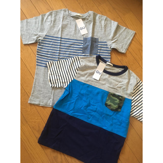 GU(ジーユー)の☆150センチ☆GU☆半袖Tシャツ2枚☆新品☆ キッズ/ベビー/マタニティのキッズ服男の子用(90cm~)(Tシャツ/カットソー)の商品写真