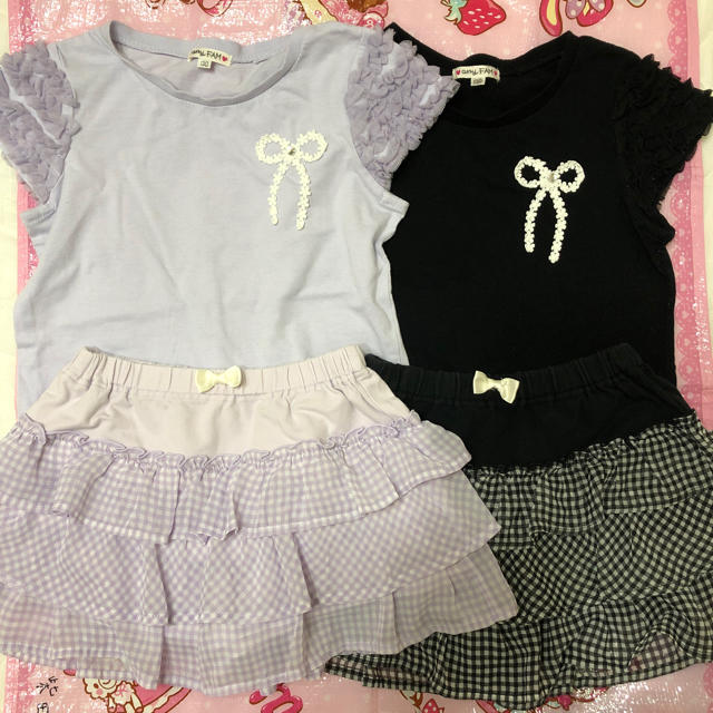 anyFAM(エニィファム)のany FAM 上下セット黒&ラベンダー130 キッズ/ベビー/マタニティのキッズ服女の子用(90cm~)(その他)の商品写真