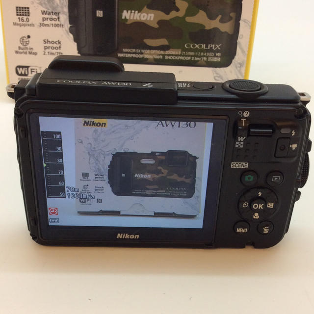 Nikon(ニコン)のNIKON AW130 カモフラージュグリーン スマホ/家電/カメラのカメラ(コンパクトデジタルカメラ)の商品写真