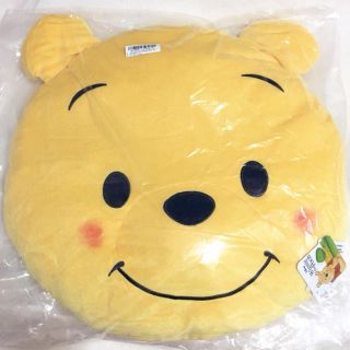 クマノプーサン(くまのプーさん)の新品★プーさん めちゃでか やわらかもっち～り フェイスクッション★リバーシブル(クッション)