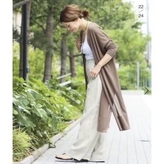 ドゥーズィエムクラス(DEUXIEME CLASSE)の未使用2018SS shake code Vネックロングカーディガン ブラウン (カーディガン)