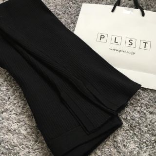 プラステ(PLST)のPLST プラステ アクリルナイロンポリリブニットレギンス ブラック M(レギンス/スパッツ)