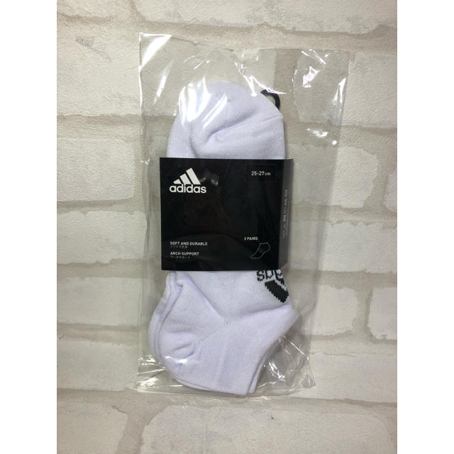 adidas(アディダス)のadidas アディダス アンクルソックス 3足組 ホワイト 25〜27cm メンズのレッグウェア(ソックス)の商品写真