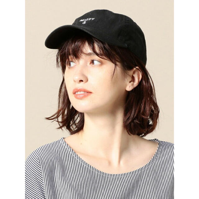 BEAUTY&YOUTH UNITED ARROWS(ビューティアンドユースユナイテッドアローズ)のBY B&Y ロゴ キャップ ブラック レディースの帽子(キャップ)の商品写真