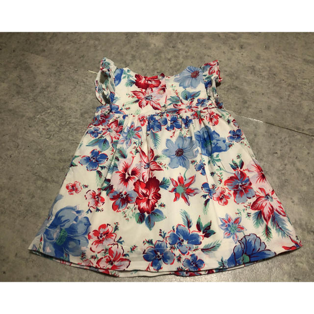 babyGAP(ベビーギャップ)の80cm 肩フリルワンピース キッズ/ベビー/マタニティのベビー服(~85cm)(ワンピース)の商品写真