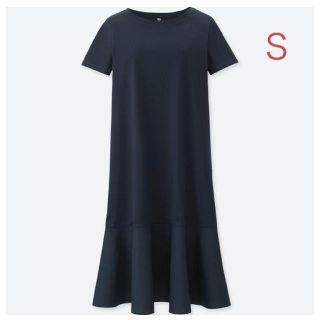 ユニクロ(UNIQLO)のユニクロ マーセライズ コンビネーション ワンピース Sサイズ／ネイビー 新品(ロングワンピース/マキシワンピース)