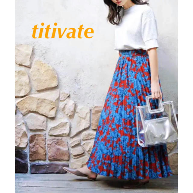 titivate(ティティベイト)のtitivate  花柄プリーツロングスカート レディースのスカート(ロングスカート)の商品写真