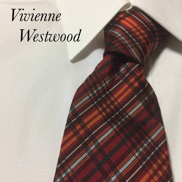 Vivienne Westwood(ヴィヴィアンウエストウッド)の訳あり ヴィヴィアンウェストウッド 高級シルク チェック柄 ネクタイ メンズのファッション小物(ネクタイ)の商品写真