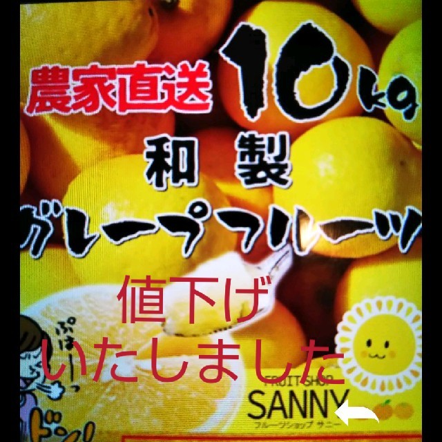 値下げ農家直送！渋味の少ない和製訳あり家庭用グレープフルーツ10kg追加可能です 食品/飲料/酒の食品(フルーツ)の商品写真