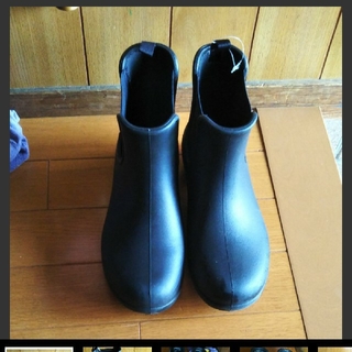 クロックス(crocs)の23㎝ W7 クロックス レインブーツ 長靴 サイドゴア 黒(レインブーツ/長靴)