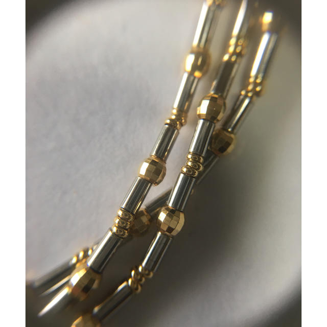 k18 PT850 コンビネックレス ミラーボールデザイン 金 プラチナ.
