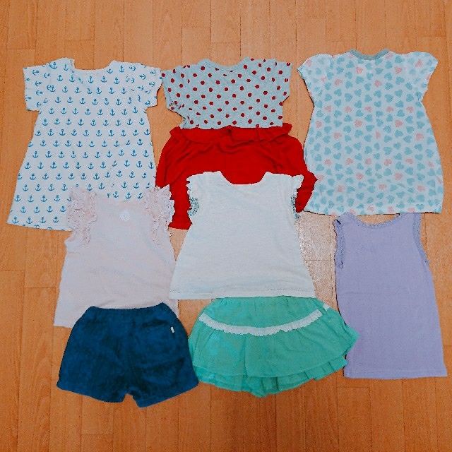 Branshes(ブランシェス)の80cm  半袖 夏物女の子 ８点おまとめ  キッズ/ベビー/マタニティのベビー服(~85cm)(ワンピース)の商品写真