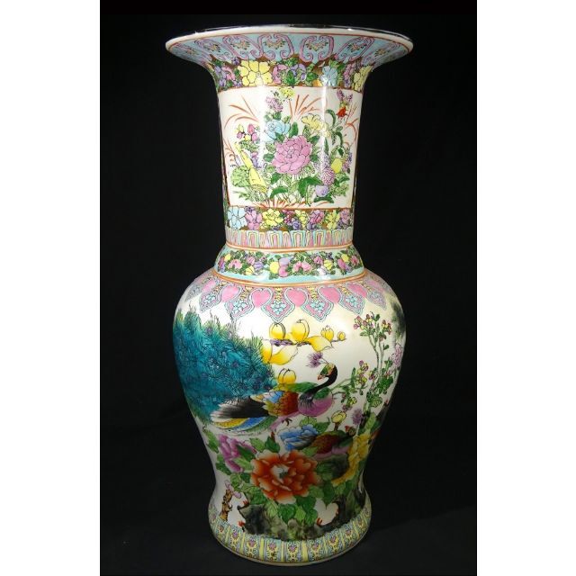 中国古玩 粉彩 色絵 大型花瓶 高約61.5cm 大花器 f022020 | iins.org