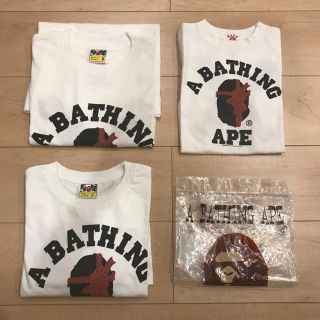 アベイシングエイプ(A BATHING APE)の★[新品未使用] A BATHING APE Tシャツメンズ&キッズ2点セット★(Tシャツ/カットソー)