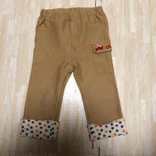 ミキハウス(mikihouse)のミキハウス ベージュ パンツ 折り返し 90 長ズボン 80から のりもの(パンツ/スパッツ)