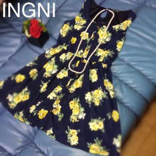 イング(INGNI)のブルー×イェローのサマーワンピース♡(ミニワンピース)