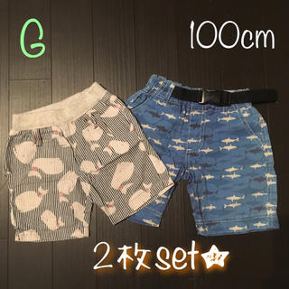100cm☆男の子半ズボン2枚セット(パンツ/スパッツ)