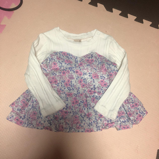 petit main(プティマイン)のプティマイン 花柄 ビスチェ風 チュニック キッズ/ベビー/マタニティのキッズ服女の子用(90cm~)(Tシャツ/カットソー)の商品写真