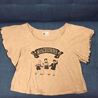 お値下げ！ショート丈ラッフルトップス(Tシャツ(半袖/袖なし))