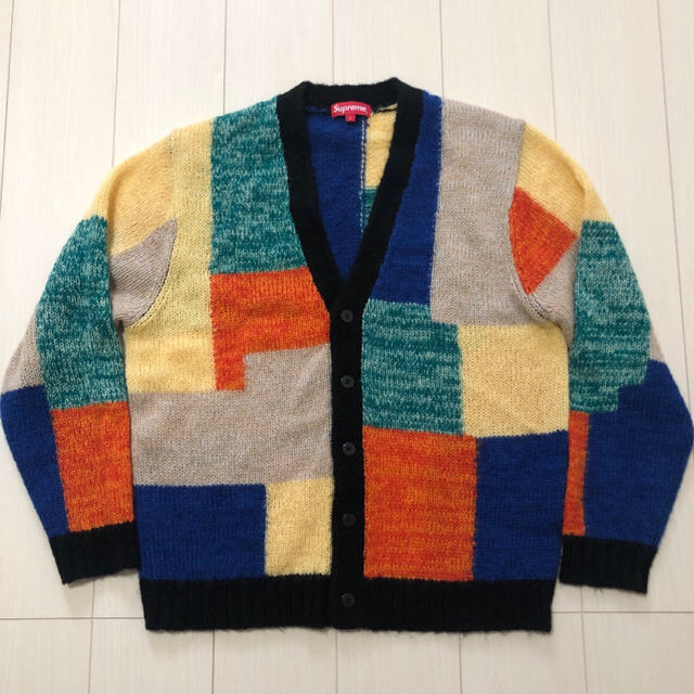 【L】Supreme Patchwork Mohair Cardigan