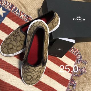 値下げしました(o≧▽゜)o　COACH☆スリッポン　新品　箱付き