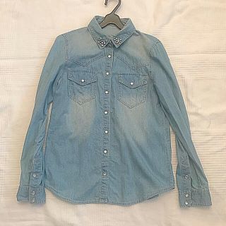 アズールバイマウジー(AZUL by moussy)のデニムシャツ ダンガリーシャツ M 38 (シャツ/ブラウス(長袖/七分))