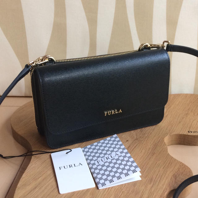 新品 FURLA フルラ ショルダーバッグ 長財布 RIVA リーヴァ ブラック