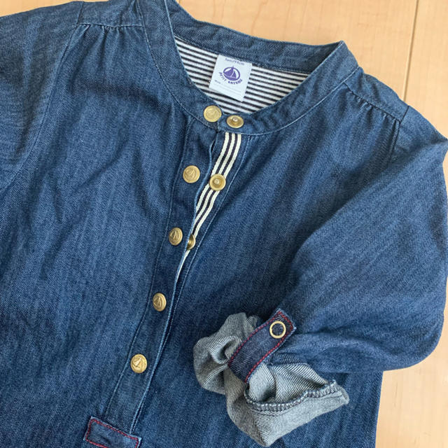 PETIT BATEAU(プチバトー)のプチバトーワンピース(古着です) キッズ/ベビー/マタニティのキッズ服女の子用(90cm~)(ワンピース)の商品写真