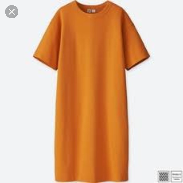 ユニクロクルーネックTワンピース レディースのトップス(Tシャツ(半袖/袖なし))の商品写真