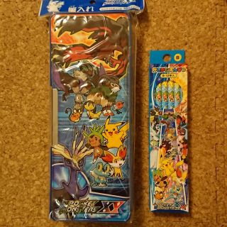 ポケモン(ポケモン)の新品、未使用 ポケモン筆箱 & ポケモン鉛筆 1ダースセット(ペンケース/筆箱)