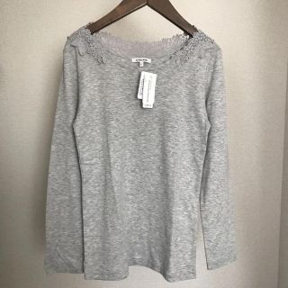 グローバルワーク(GLOBAL WORK)の新品 グローバルワーク 【抗菌防臭】バックハナガラレース9分袖 カットソー L(カットソー(長袖/七分))