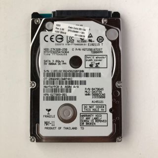 ヒタチ(日立)のハードディスクHDD2.5インチ250GB Z7K320-250 7200回転9(PCパーツ)