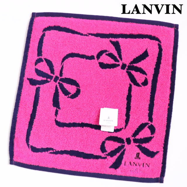 LANVIN en Bleu(ランバンオンブルー)の❤新品タグ付き ランバン タオルハンカチ【りぼん柄】❤ レディースのファッション小物(ハンカチ)の商品写真