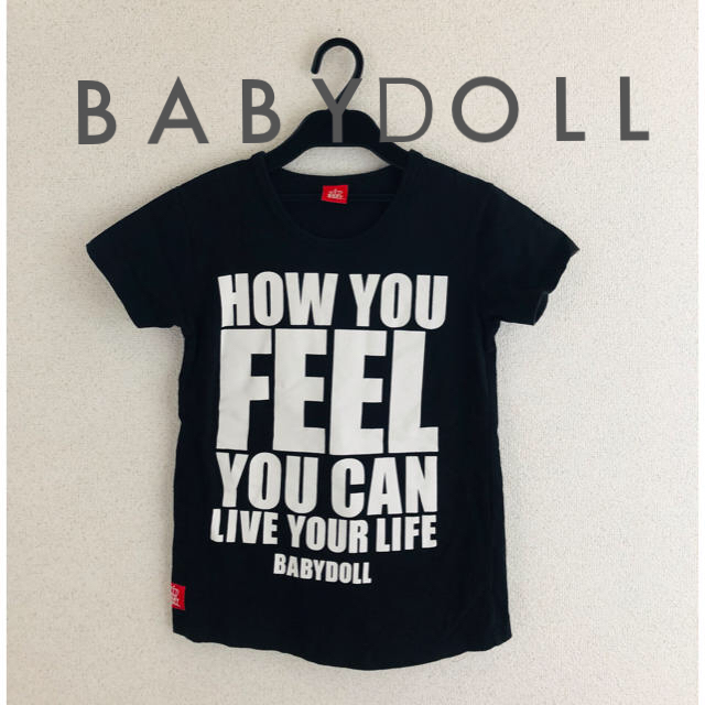 BABYDOLL(ベビードール)のUＳEＤ★B A B YＤO L L★Tシャツ黒 キッズ/ベビー/マタニティのキッズ服女の子用(90cm~)(Tシャツ/カットソー)の商品写真