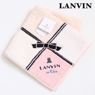 ランバンオンブルー(LANVIN en Bleu)の❤新品タグ付き ランバン タオルハンカチ【りぼん柄】❤(ハンカチ)