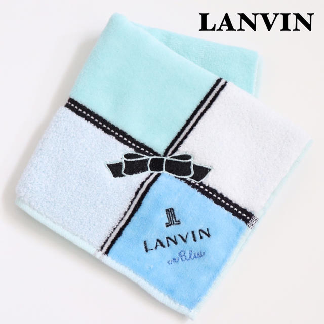 LANVIN en Bleu(ランバンオンブルー)の❤新品タグ付き ランバン タオルハンカチ【りぼん柄】❤ レディースのファッション小物(ハンカチ)の商品写真