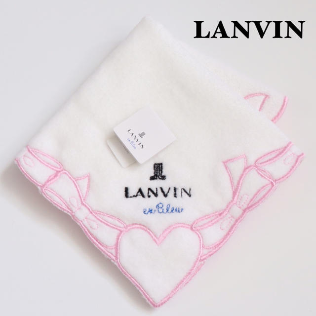 LANVIN en Bleu(ランバンオンブルー)の❤新品タグ付き ランバン タオルハンカチ【ハート柄】❤ レディースのファッション小物(ハンカチ)の商品写真