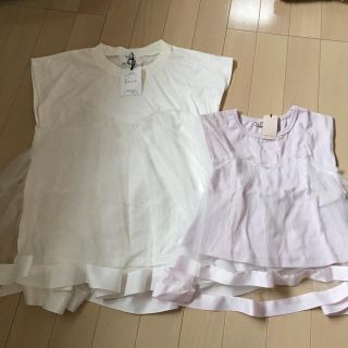 プティマイン(petit main)のプティマイン ♡ チュールビスチェドッキングTシャツ(Tシャツ/カットソー)