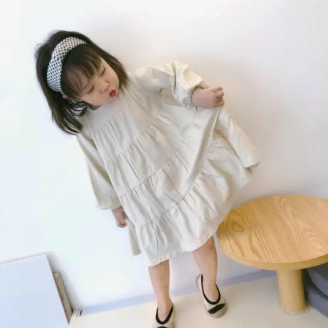 コットンティアードワンピース キッズ/ベビー/マタニティのキッズ服女の子用(90cm~)(ワンピース)の商品写真